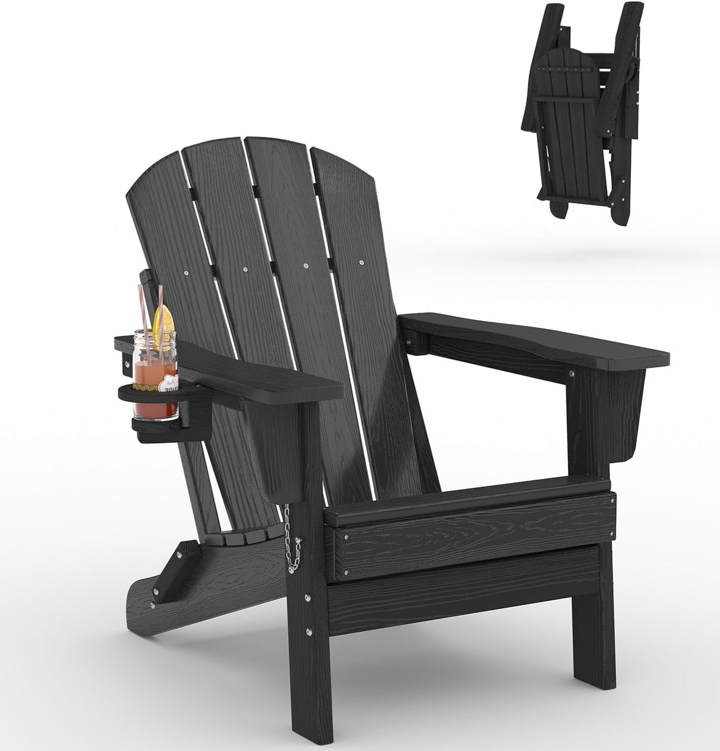 Outdoor Furniture And Fire Pit - Silla Adirondack Plegable de Plástico HDPE