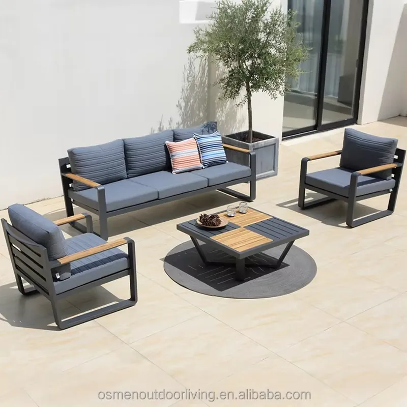 Outdoor Furniture Osmen - Juego de Sofás de Aluminio Moderno