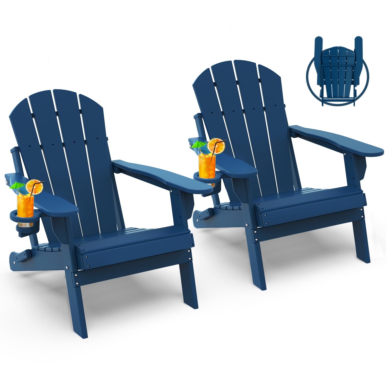 Outdoor Furniture Fire Pit Set - Juego de 2 sillas plegables para