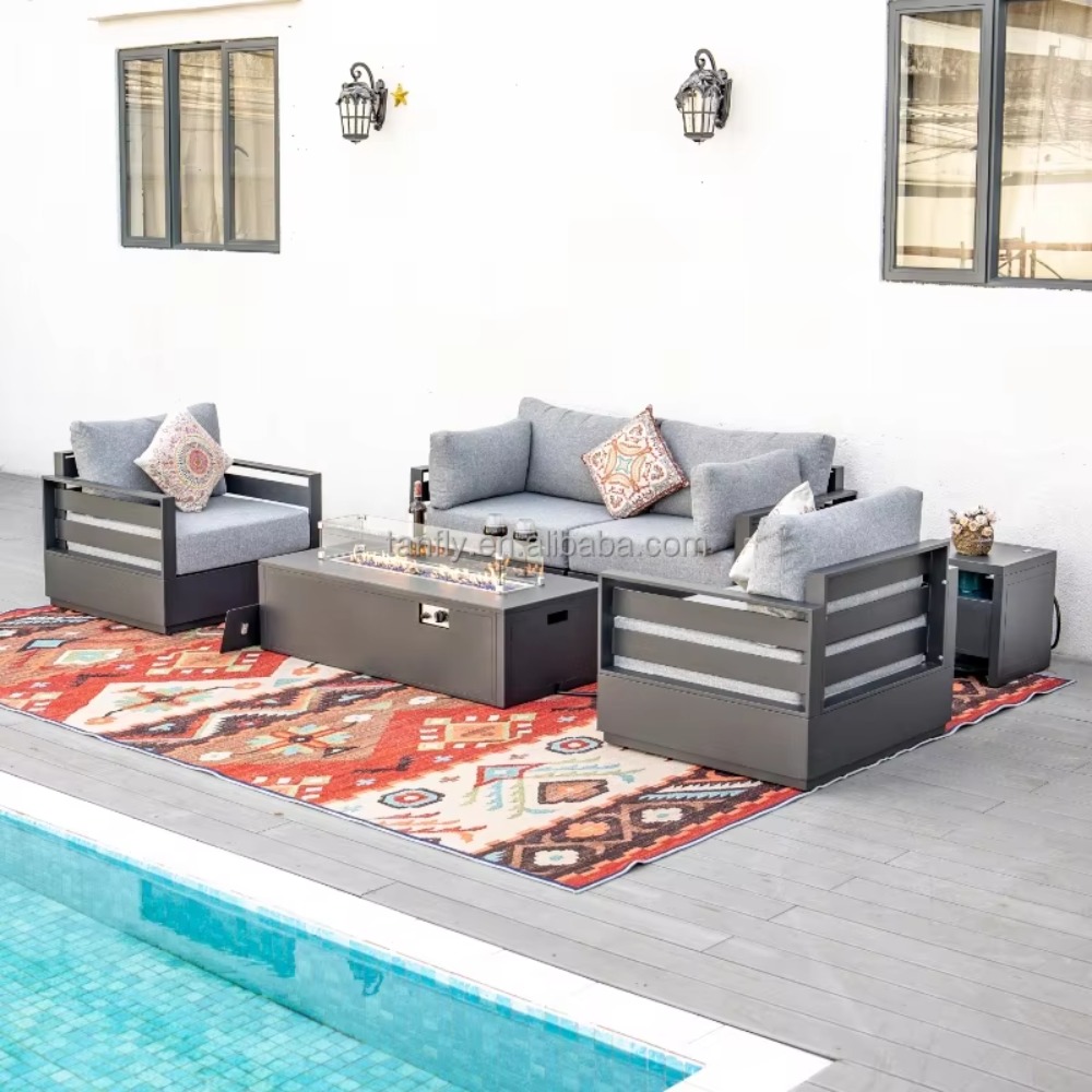 Outdoor Furniture Fire Pit Set - Conjunto de Muebles de Jardín Modernos