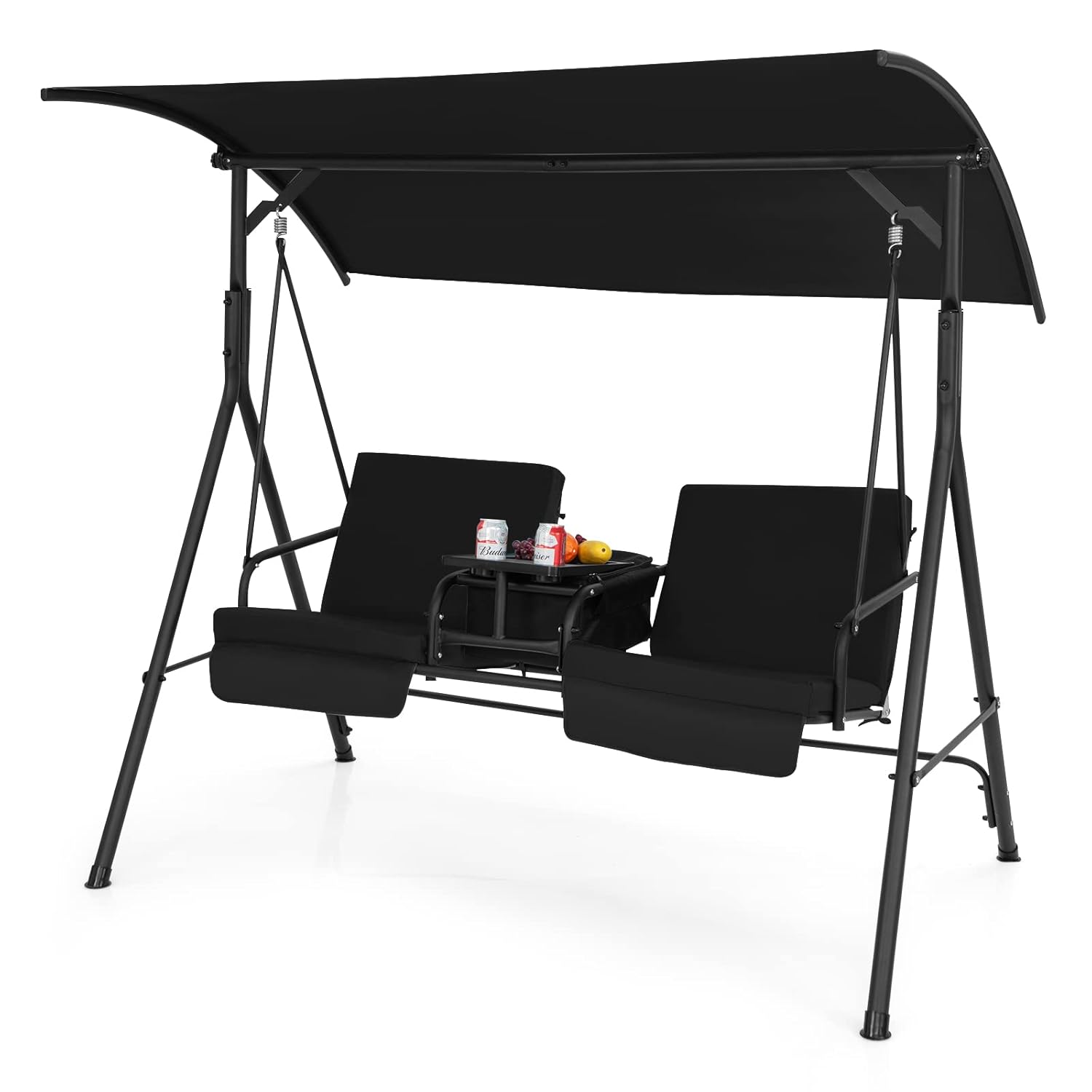 Outdoor Furniture With Storage For Cushions - Columpio de porche para 2 personas,