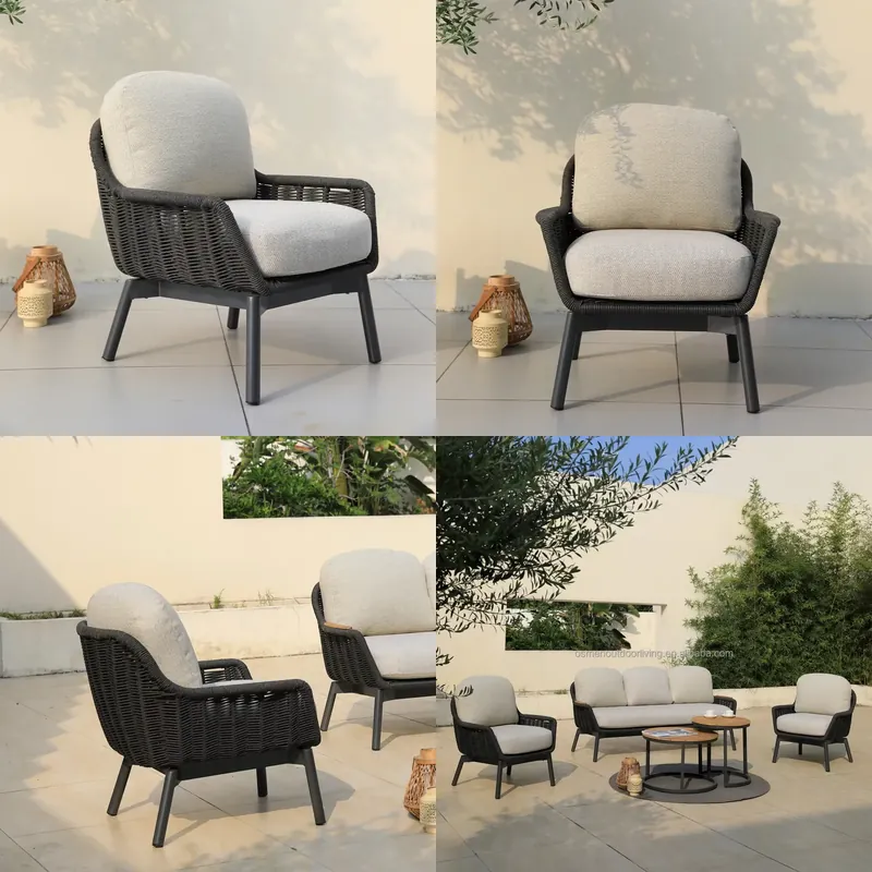 Outdoor Furniture Osmen - Sofá Individual de Aluminio para Jardín