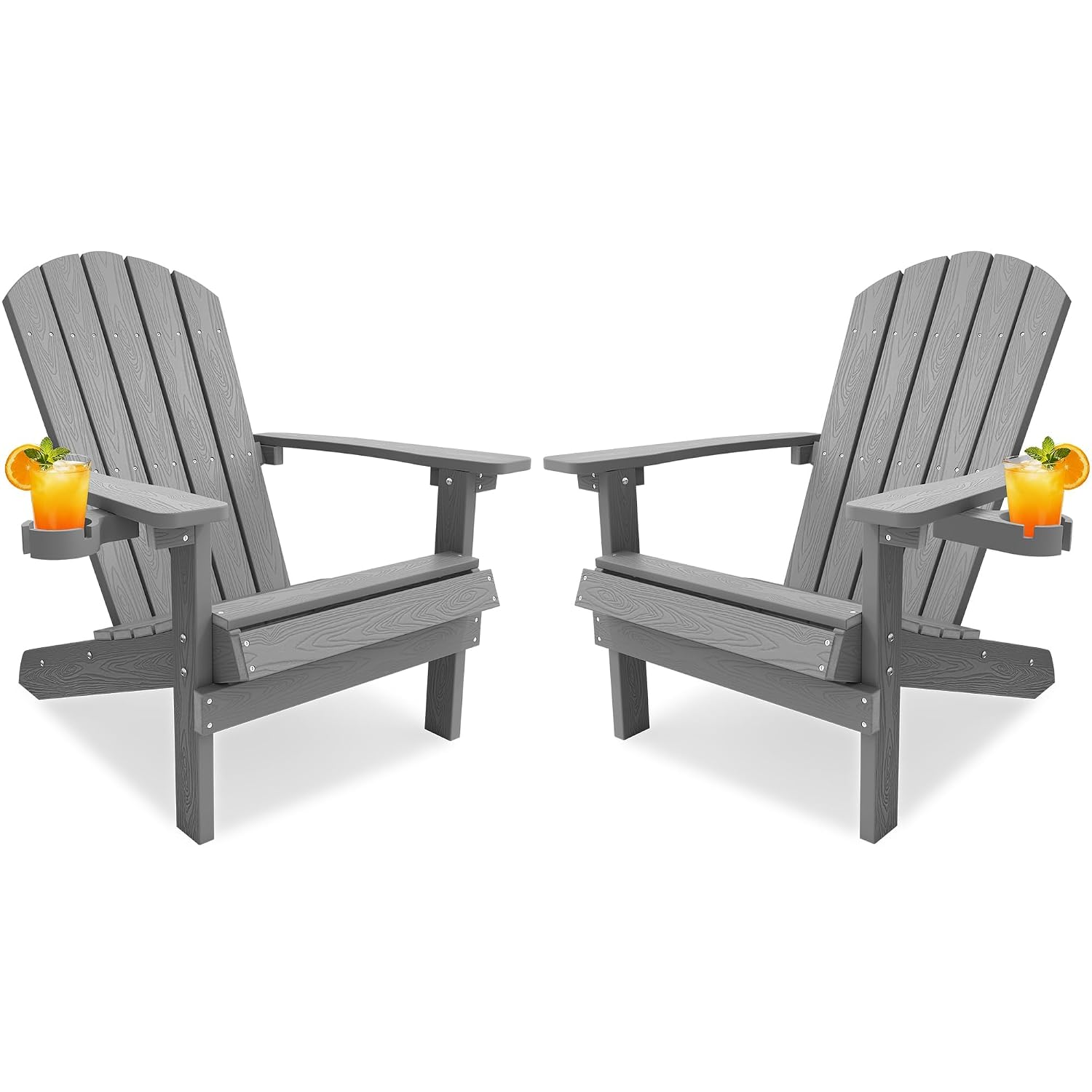 Outdoor Furniture Fire Pit Set - Juego de 2 Sillas Adirondack Resistentes