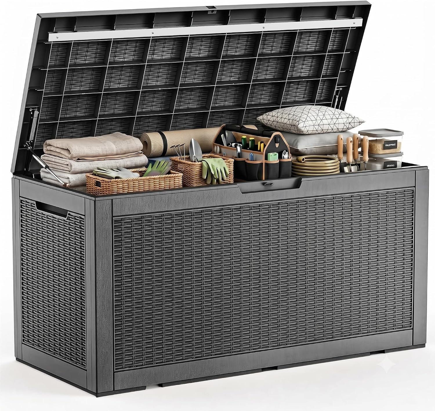 Outdoor Furniture With Storage For Cushions - Caja de Almacenamiento Grande para Exterior,