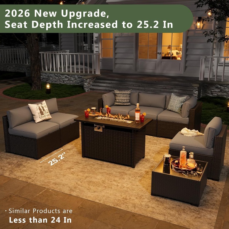 Outdoor Furniture Fire Pit Set - Juego de Muebles de Patio Aoxun
