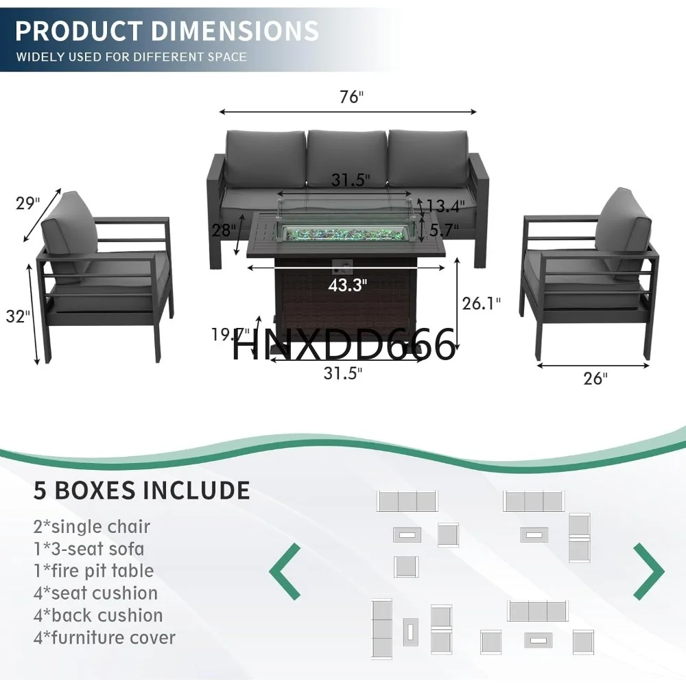 Conjunto de Muebles de Patio c - Outdoor Furniture Fire Pit Set reseña y precio