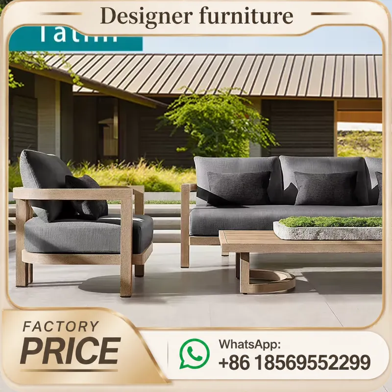 Conjunto de sofás de madera de - Outdoor Furniture Hotel reseña y precio