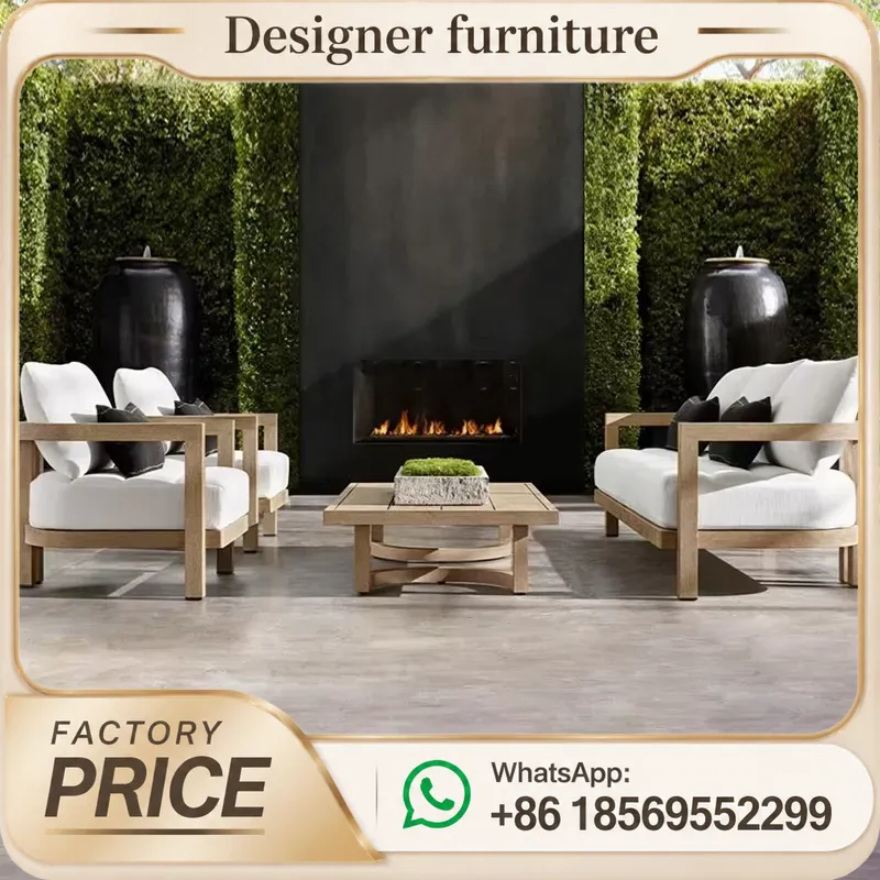 Conjunto de sofás de madera de - Outdoor Furniture Hotel reseña y precio