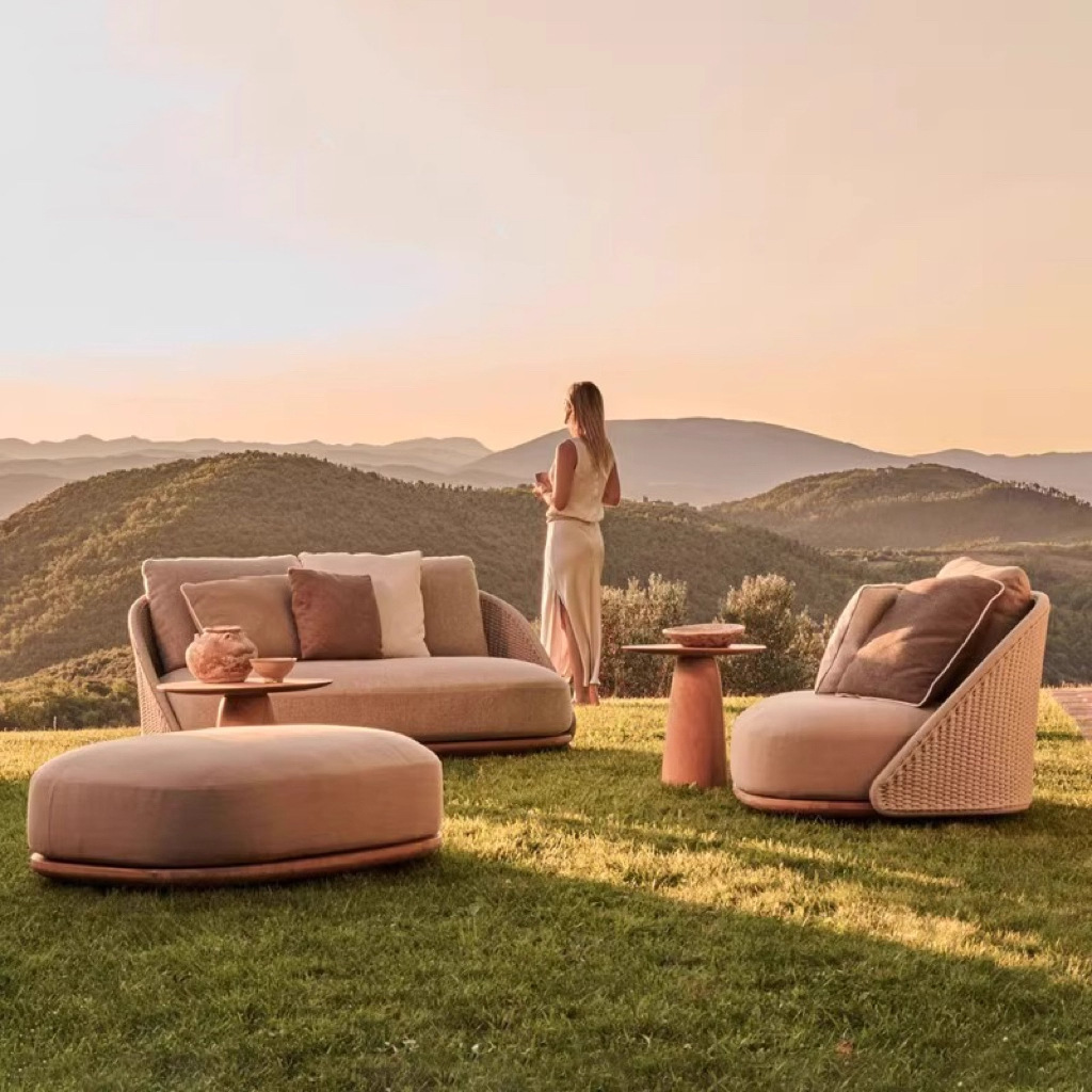 Sofá nórdico de teca para exte - Outdoor Furniture Hotel reseña y precio