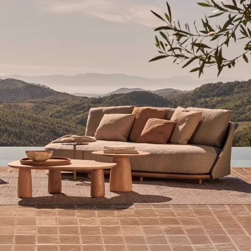 Sofá nórdico de teca para exte - Outdoor Furniture Hotel reseña y precio