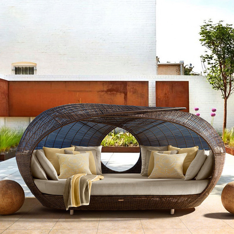 Cama de Día de Mimbre Semicirc - Outdoor Furniture In Sale reseña y precio