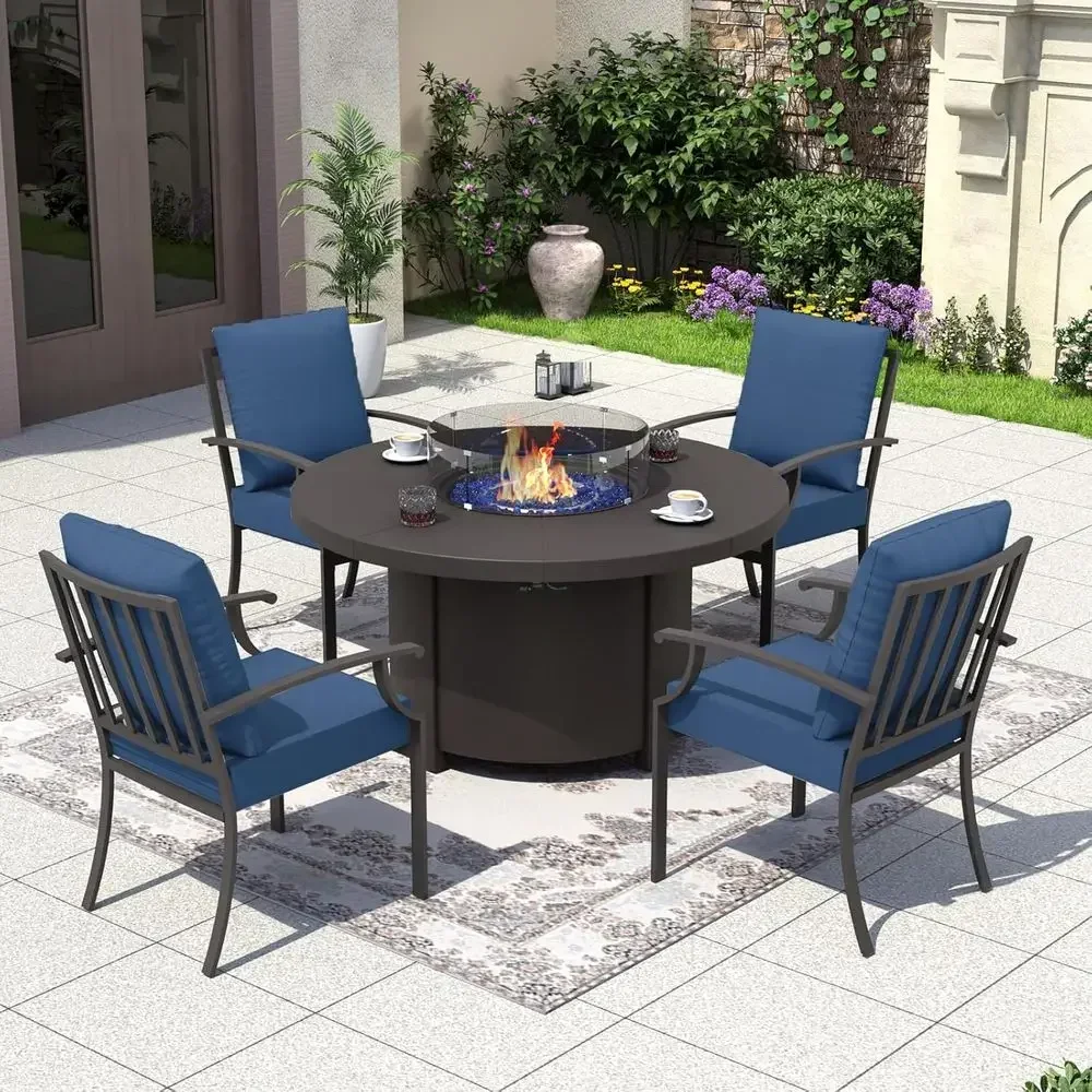 Juego de Muebles de Patio de 5 - Outdoor Furniture Fire Pit Set reseña y precio