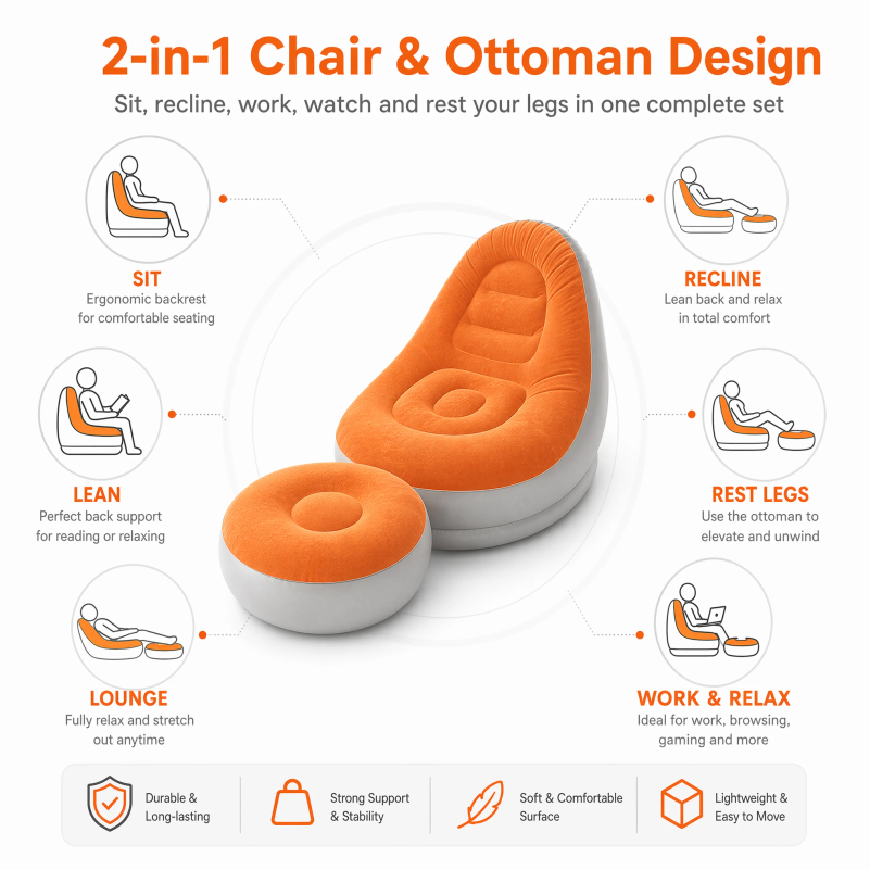 Sofá Inflable Tipo Flocado con - Outdoor Furniture European reseña y precio