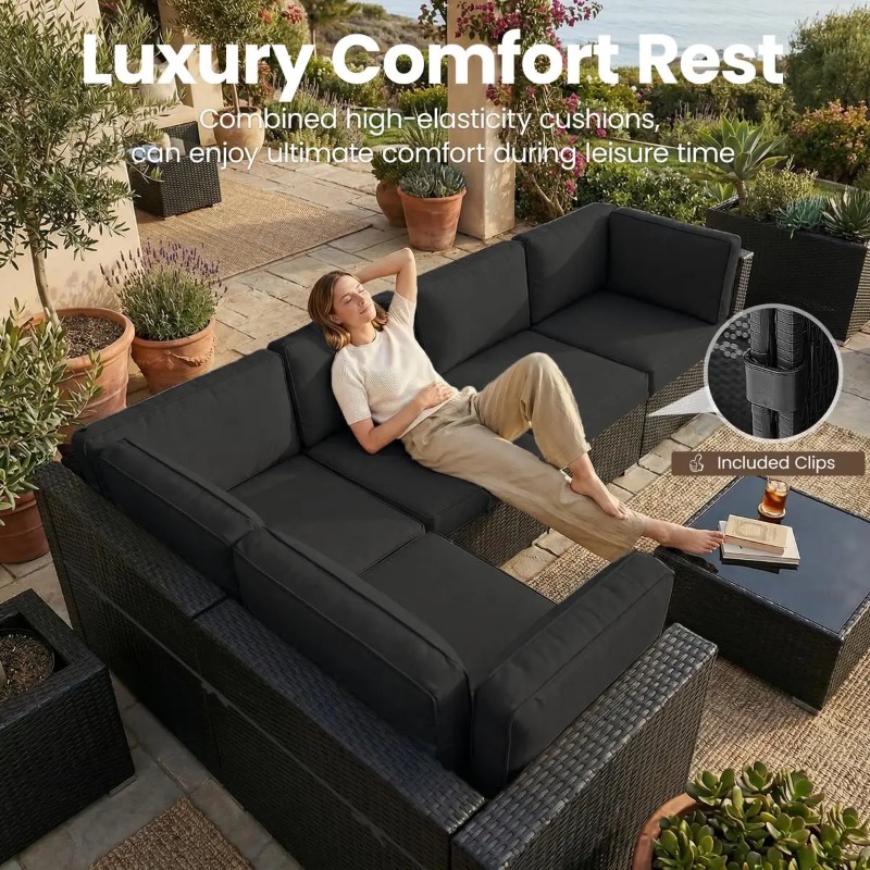 Juego de Sofás Seccionales de  - Outdoor Furniture Fire Pit Set reseña y precio
