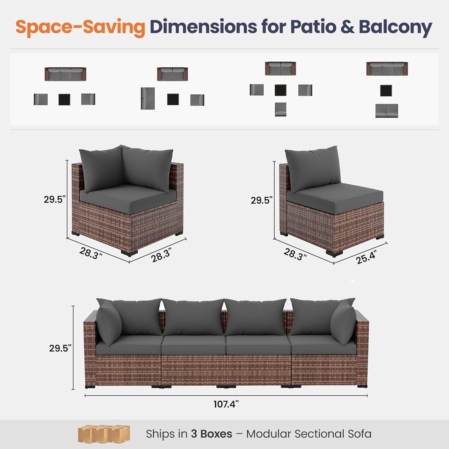Conjunto de Sofá Seccional par - Outdoor Furniture Fire Pit Set reseña y precio