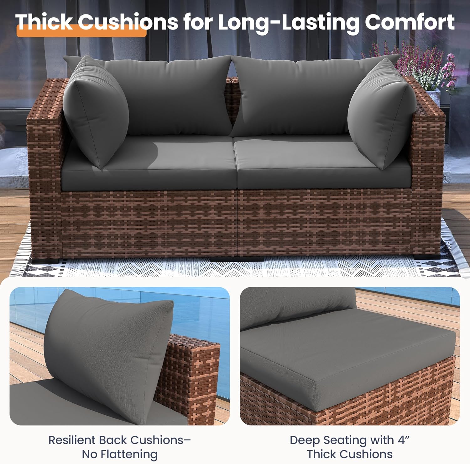 Conjunto de Sofá Seccional par - Outdoor Furniture Fire Pit Set reseña y precio