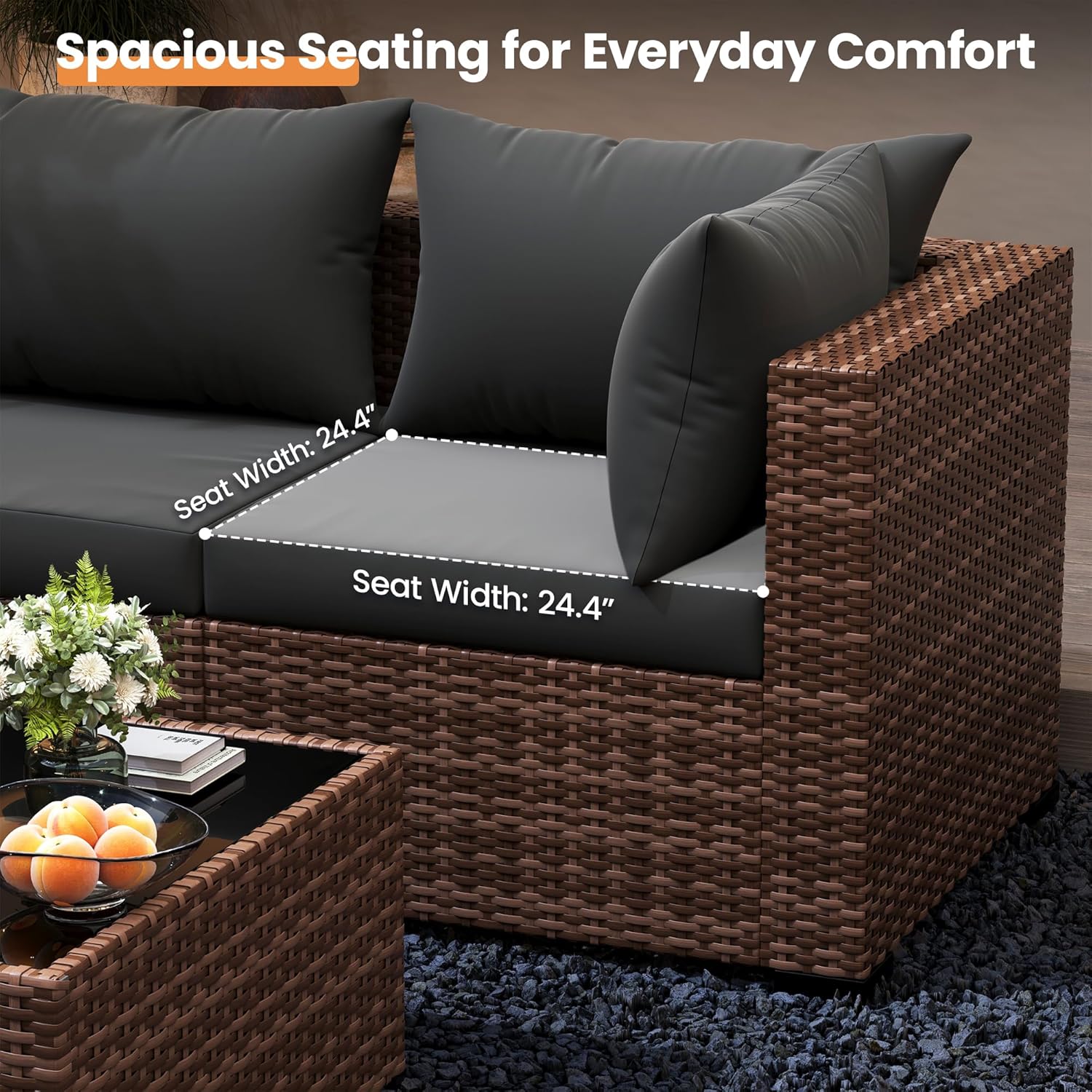 Conjunto de Sofá Seccional par - Outdoor Furniture Fire Pit Set reseña y precio