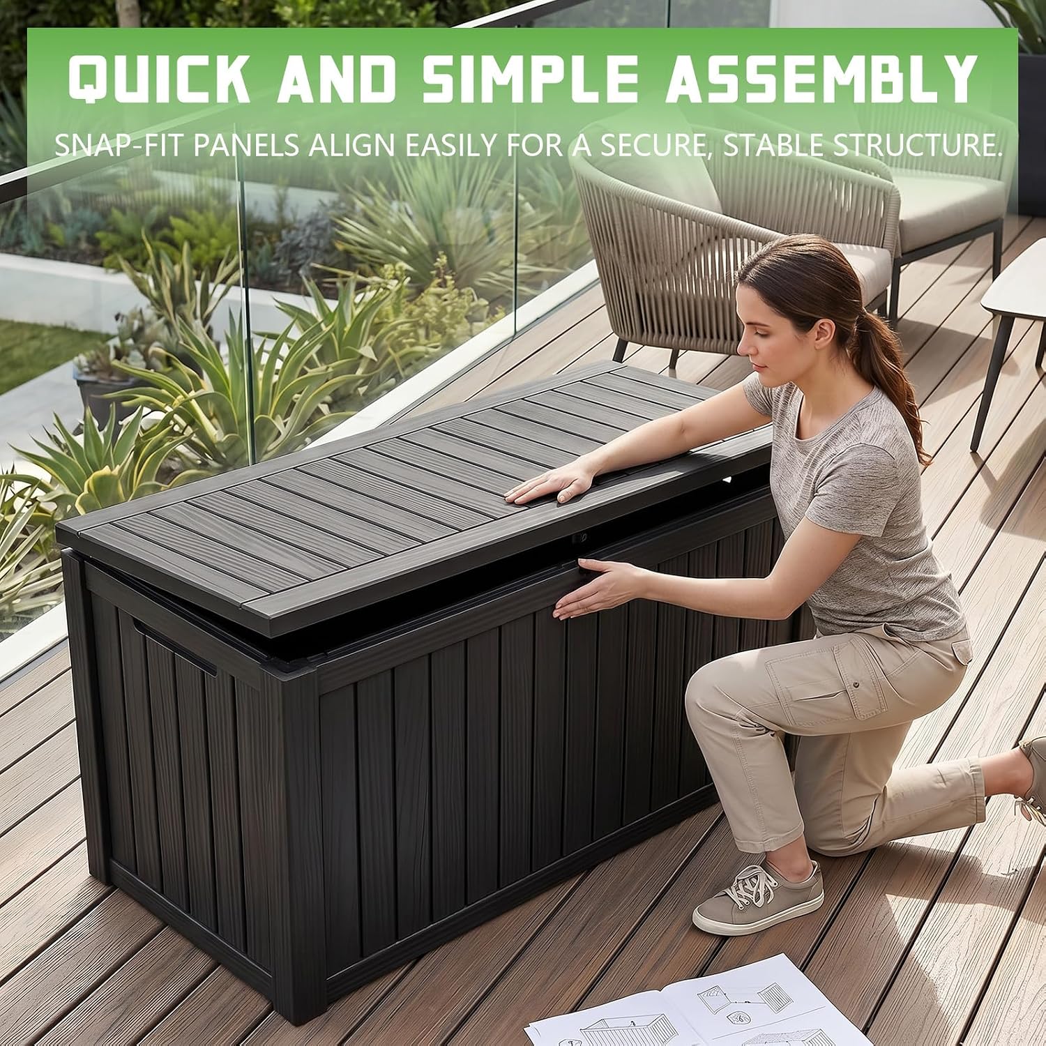 Caja de Almacenamiento de Resi - Outdoor Furniture With Storage For Cushions reseña y precio