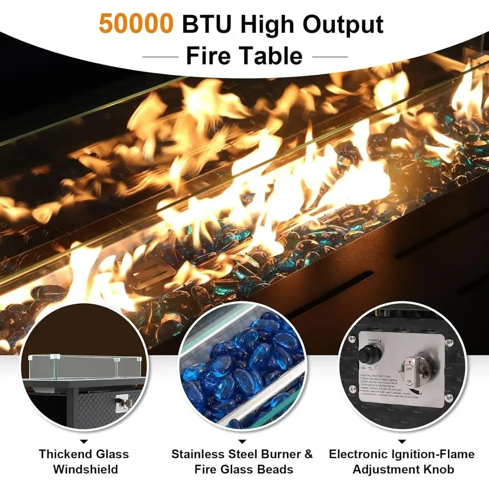 Juego de Muebles de Patio de 8 - Outdoor Furniture Fire Pit Set reseña y precio