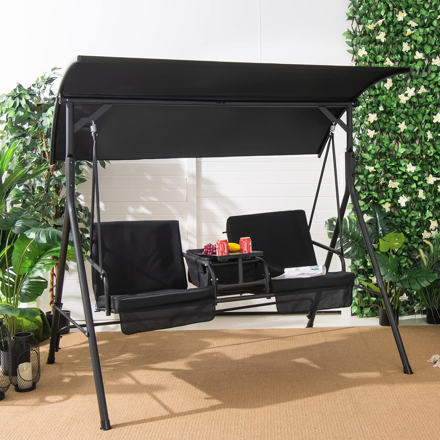 Columpio de porche para 2 pers - Outdoor Furniture With Storage For Cushions reseña y precio