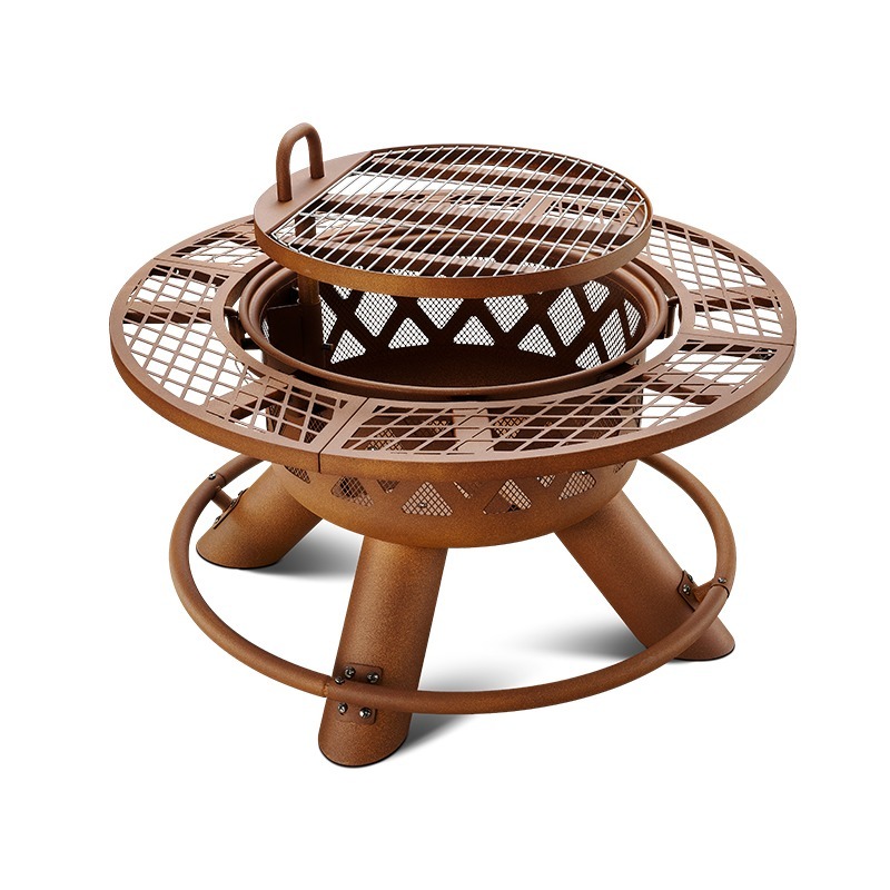 Brasero y Parrilla de Carbón d - Outdoor Furniture Fire Pit Set reseña y precio