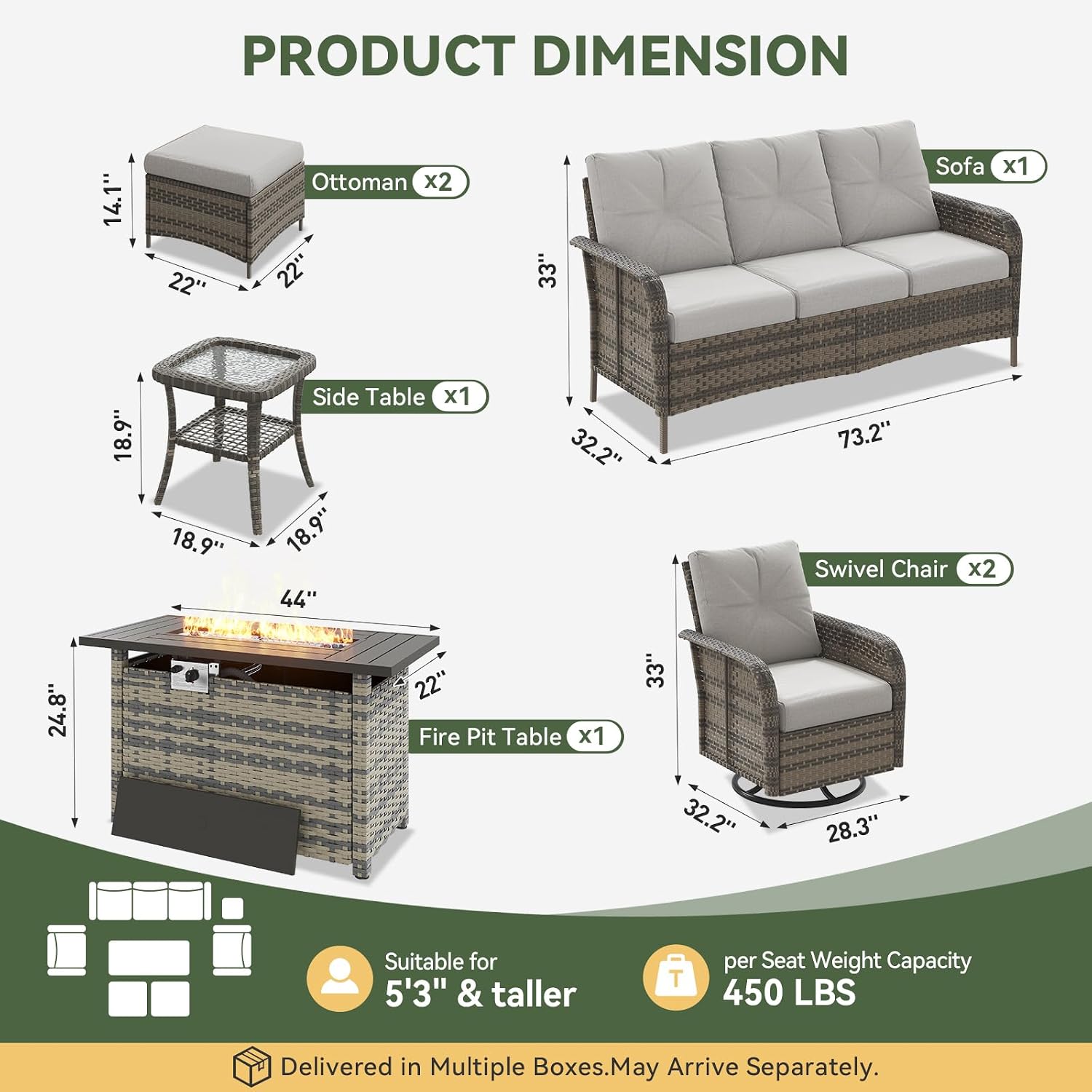 Conjunto de Muebles de Jardín  - Outdoor Furniture Fire Pit Set reseña y precio