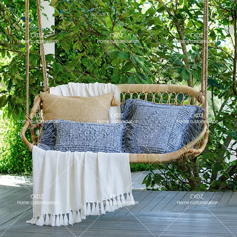 Silla colgante doble de ratán  - Outdoor Furniture Japanese Style reseña y precio