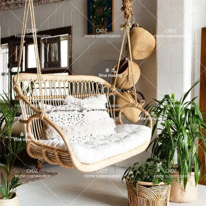 Silla colgante doble de ratán  - Outdoor Furniture Japanese Style reseña y precio