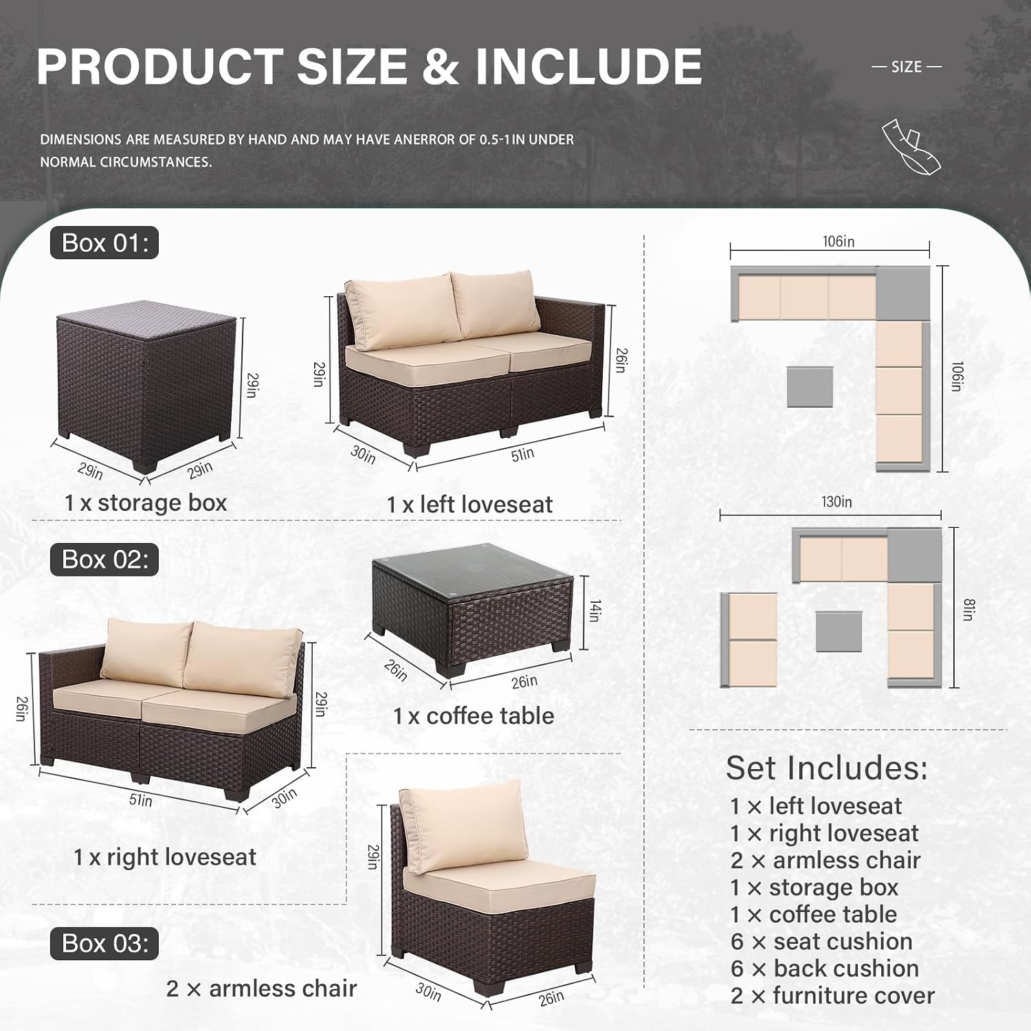 Juego de Muebles de Jardín de  - Outdoor Furniture With Storage For Cushions reseña y precio