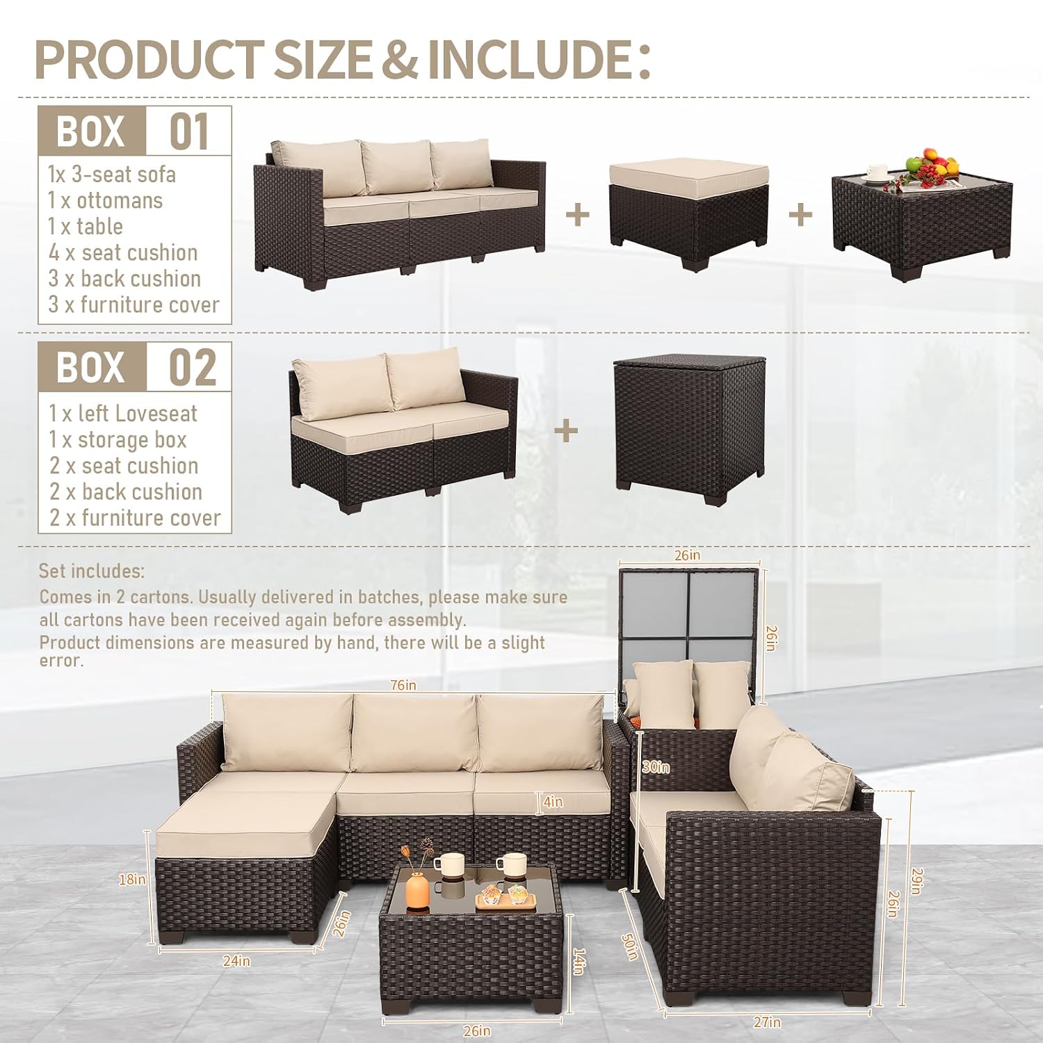Juego de Muebles de Jardín de  - Outdoor Furniture With Storage For Cushions reseña y precio