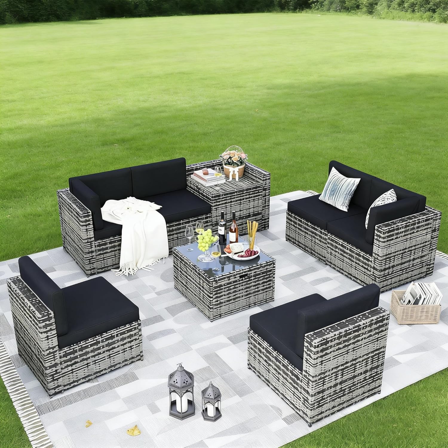 Juego de Muebles de Patio de M - Outdoor Furniture With Storage For Cushions reseña y precio