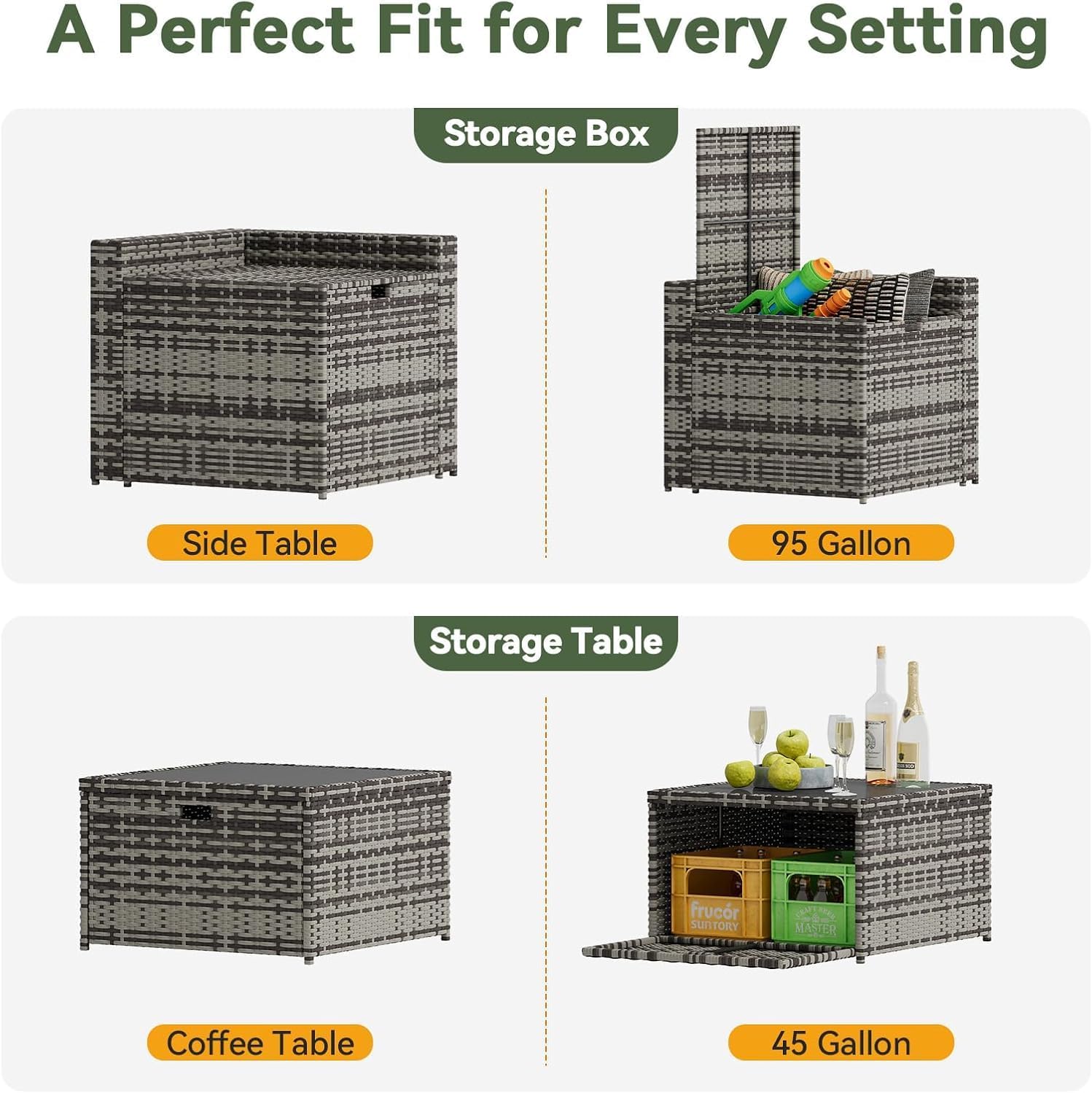 Juego de Muebles de Patio de M - Outdoor Furniture With Storage For Cushions reseña y precio