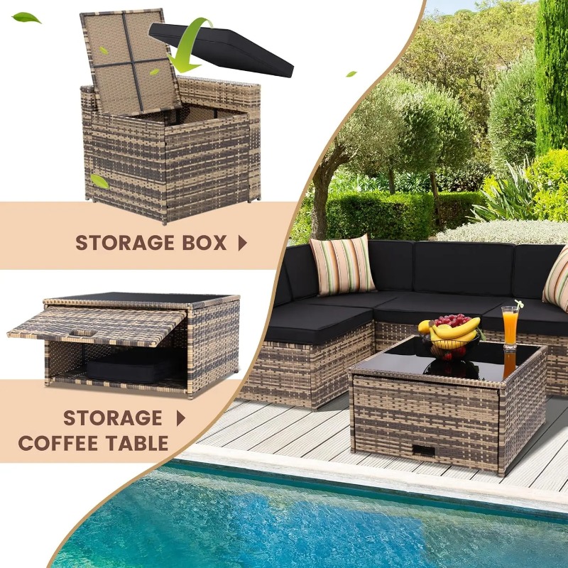 Conjunto de Muebles de Jardín  - Outdoor Furniture With Storage For Cushions reseña y precio