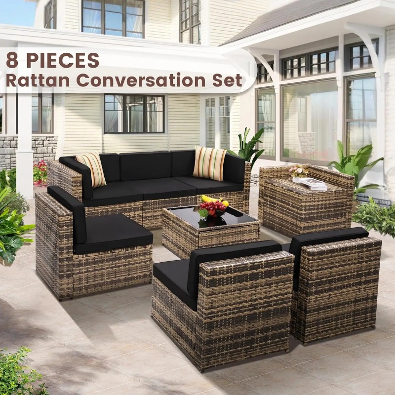 Conjunto de Muebles de Jardín  - Outdoor Furniture With Storage For Cushions reseña y precio